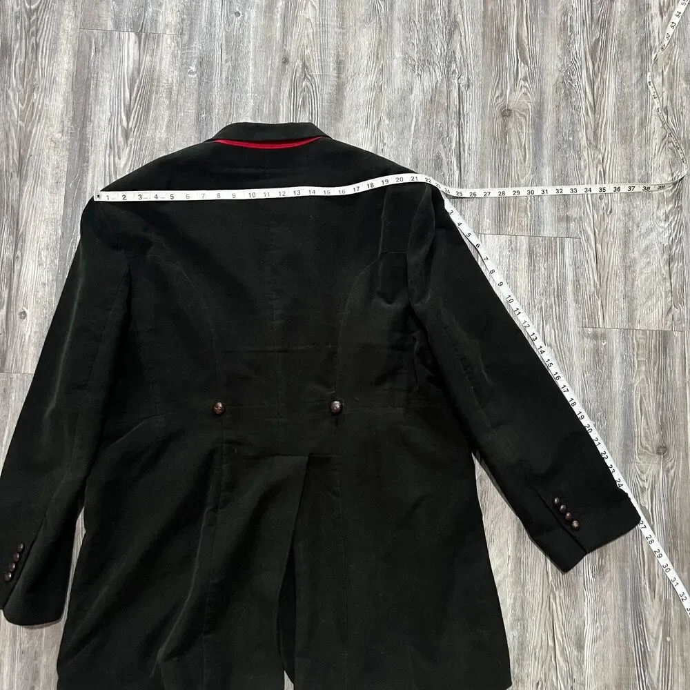 J Peterman Green Velvet Overcoat 52 XL Duca Visconti Italy